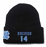North Carolina Tar Heels #14 Brandon Robinson Black College Basketball Knit Hat,baseball caps,new era cap wholesale,wholesale hats