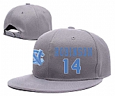 North Carolina Tar Heels #14 Brandon Robinson Gray College Basketball Adjustable Hat,baseball caps,new era cap wholesale,wholesale hats