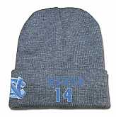 North Carolina Tar Heels #14 Brandon Robinson Gray College Basketball Knit Hat,baseball caps,new era cap wholesale,wholesale hats