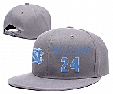 North Carolina Tar Heels #24 Kenny Williams Gray College Basketball Adjustable Hat,baseball caps,new era cap wholesale,wholesale hats