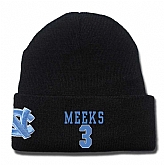 North Carolina Tar Heels #3 Kennedy Meeks Black College Basketball Knit Hat,baseball caps,new era cap wholesale,wholesale hats