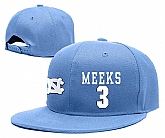 North Carolina Tar Heels #3 Kennedy Meeks Blue College Basketball Adjustable Hat,baseball caps,new era cap wholesale,wholesale hats