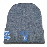 North Carolina Tar Heels #3 Kennedy Meeks Gray College Basketball Knit Hat,baseball caps,new era cap wholesale,wholesale hats