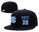 North Carolina Tar Heels #30 Stilman White Black College Basketball Adjustable Hat,baseball caps,new era cap wholesale,wholesale hats