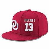 Oklahoma Sooners #13 Jordan Shepherd Red Adjustable Hat