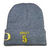 Oregon Ducks #5 Tyler Dorsey Gray College Basketball Adjustable Knit Hat,baseball caps,new era cap wholesale,wholesale hats