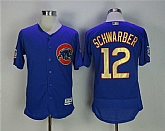 Chicago Cubs #12 Kyle Schwarber Blue World Series Champions Gold Program Flexbase Stitched Jersey,baseball caps,new era cap wholesale,wholesale hats