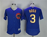 Chicago Cubs #3 David Ross Blue World Series Champions Gold Program Flexbase Stitched Jersey,baseball caps,new era cap wholesale,wholesale hats