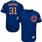 Chicago Cubs #31 Greg Maddux Blue World Series Champions Gold Program Flexbase Stitched Jersey JiaSu,baseball caps,new era cap wholesale,wholesale hats