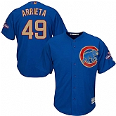 Chicago Cubs #49 Jake Arrieta Blue World Series Champions Gold Program New Cool Base Stitched Jersey JiaSu,baseball caps,new era cap wholesale,wholesale hats