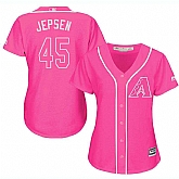 Glued Women's Arizona Diamondbacks #45 Kevin Jepsen Pink New Cool Base Jersey WEM,baseball caps,new era cap wholesale,wholesale hats