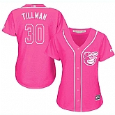 Glued Women's Baltimore Orioles #30 Chris Tillman Pink New Cool Base Jersey WEM,baseball caps,new era cap wholesale,wholesale hats