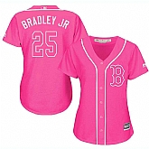 Glued Women's Boston Red Sox #25 Jackie Bradley Jr Pink New Cool Base Jersey WEM,baseball caps,new era cap wholesale,wholesale hats