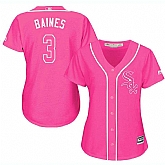 Glued Women's Chicago White Sox #3 Harold Baines Pink New Cool Base Jersey WEM,baseball caps,new era cap wholesale,wholesale hats