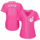 Glued Women's Cleveland Indians #26 Austin Jackson Pink New Cool Base Jersey WEM,baseball caps,new era cap wholesale,wholesale hats