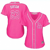 Glued Women's Los Angeles Dodgers #23 Kirk Gibson Pink New Cool Base Jersey WEM,baseball caps,new era cap wholesale,wholesale hats
