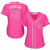 Glued Women's Los Angeles Dodgers #42 Jackie Robinson Pink New Cool Base Jersey WEM,baseball caps,new era cap wholesale,wholesale hats