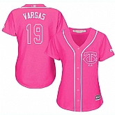 Glued Women's Minnesota Twins #19 Kennys Vargas Pink New Cool Base Jersey WEM,baseball caps,new era cap wholesale,wholesale hats