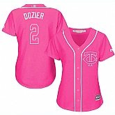 Glued Women's Minnesota Twins #2 Brian Dozier Pink New Cool Base Jersey WEM,baseball caps,new era cap wholesale,wholesale hats