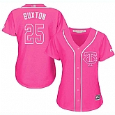 Glued Women's Minnesota Twins #25 Byron Buxton Pink New Cool Base Jersey WEM,baseball caps,new era cap wholesale,wholesale hats
