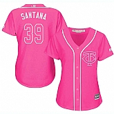 Glued Women's Minnesota Twins #39 Danny Santana Pink New Cool Base Jersey WEM,baseball caps,new era cap wholesale,wholesale hats