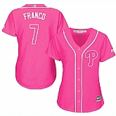 Glued Women's Philadelphia Phillies #7 Maikel Franco Pink New Cool Base Jersey WEM,baseball caps,new era cap wholesale,wholesale hats