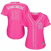 Glued Women's San Diego Padres #15 Cory Spangenberg Pink New Cool Base Jersey WEM,baseball caps,new era cap wholesale,wholesale hats