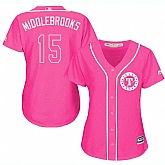 Glued Women's Texas Rangers #15 Will Middlebrooks Pink New Cool Base Jersey WEM,baseball caps,new era cap wholesale,wholesale hats