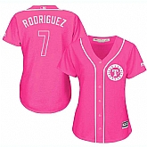 Glued Women's Texas Rangers #7 Alex Rodriguez Pink New Cool Base Jersey WEM,baseball caps,new era cap wholesale,wholesale hats