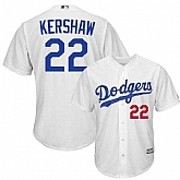 Los Angeles Dodgers #22 Clayton Kershaw White New Cool Base Stitched Jersey JiaSu,baseball caps,new era cap wholesale,wholesale hats