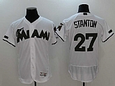 Miami Marlins #27 Giancarlo Stanton White 2017 Memorial Day Flexbase Stitched Jersey,baseball caps,new era cap wholesale,wholesale hats