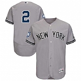 New York Yankees #2 Derek Jeter Gray w Retirement Captain Patch Flexbase Stitched Jersey JiaSu,baseball caps,new era cap wholesale,wholesale hats