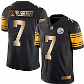 Nike Limited Pittsburgh Steelers #7 Ben Roethlisberger Black Gold Color Rush Jersey Dingwo,baseball caps,new era cap wholesale,wholesale hats