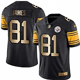 Nike Limited Pittsburgh Steelers #81 Jesse James Black Gold Color Rush Jersey Dingwo,baseball caps,new era cap wholesale,wholesale hats
