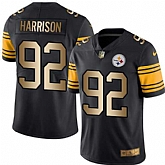 Nike Limited Pittsburgh Steelers #92 James Harrison Black Gold Color Rush Jersey Dingwo,baseball caps,new era cap wholesale,wholesale hats