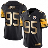 Nike Limited Pittsburgh Steelers #95 Landry Jones Black Gold Color Rush Jersey Dingwo,baseball caps,new era cap wholesale,wholesale hats
