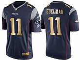 Nike New England Patriots #11 Julian Edelman Navy Gold Game Jersey Dingwo,baseball caps,new era cap wholesale,wholesale hats