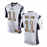 Nike New England Patriots #11 Julian Edelman White Gold Game Jersey Dingwo,baseball caps,new era cap wholesale,wholesale hats