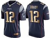 Nike New England Patriots #12 Tom Brady Navy Gold Game Jersey Dingwo,baseball caps,new era cap wholesale,wholesale hats
