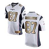 Nike New England Patriots #87 Rob Gronkowski White Gold Game Jersey Dingwo,baseball caps,new era cap wholesale,wholesale hats