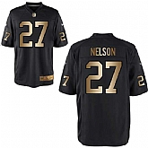 Nike Oakland Raiders #27 Reggie Nelson Black Gold Game Jersey Dingwo,baseball caps,new era cap wholesale,wholesale hats