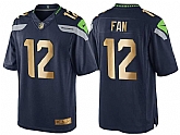 Nike Seattle Seahawks #12 Fan Navy Gold Game Jersey Dingwo,baseball caps,new era cap wholesale,wholesale hats