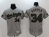 Washington Nationals #34 Bryce Harper Gray 2017 Memorial Day Flexbase Stitched Jersey,baseball caps,new era cap wholesale,wholesale hats