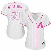Women Arizona Diamondbacks #59 Rubby De La Rosa White Pink New Cool Base Jersey JiaSu,baseball caps,new era cap wholesale,wholesale hats