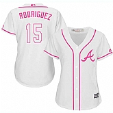 Women Atlanta Braves #15 Sean Rodriguez White Pink New Cool Base Jersey JiaSu,baseball caps,new era cap wholesale,wholesale hats