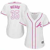 Women Atlanta Braves #35 Phil Niekro White Pink New Cool Base Jersey JiaSu,baseball caps,new era cap wholesale,wholesale hats