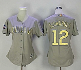 Women Chicago Cubs #12 Kyle Schawarber Gray World Series Champions Gold Program New Cool Base Jersey,baseball caps,new era cap wholesale,wholesale hats