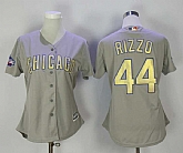 Women Chicago Cubs #44 Anthony Rizzo Gray World Series Champions Gold Program New Cool Base Jersey,baseball caps,new era cap wholesale,wholesale hats