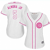 Women Chicago Cubs #5 Albert Almora Jr. White Pink New Cool Base Jersey JiaSu,baseball caps,new era cap wholesale,wholesale hats