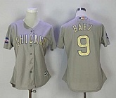 Women Chicago Cubs #9 Javier Baez Gray World Series Champions Gold Program New Cool Base Jersey,baseball caps,new era cap wholesale,wholesale hats